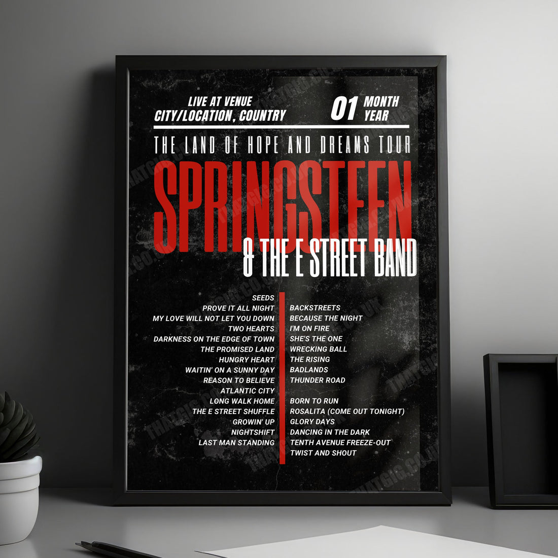 Bruce Springsteen 2025 UK Tour: Must-Have Setlist Posters & Mugs