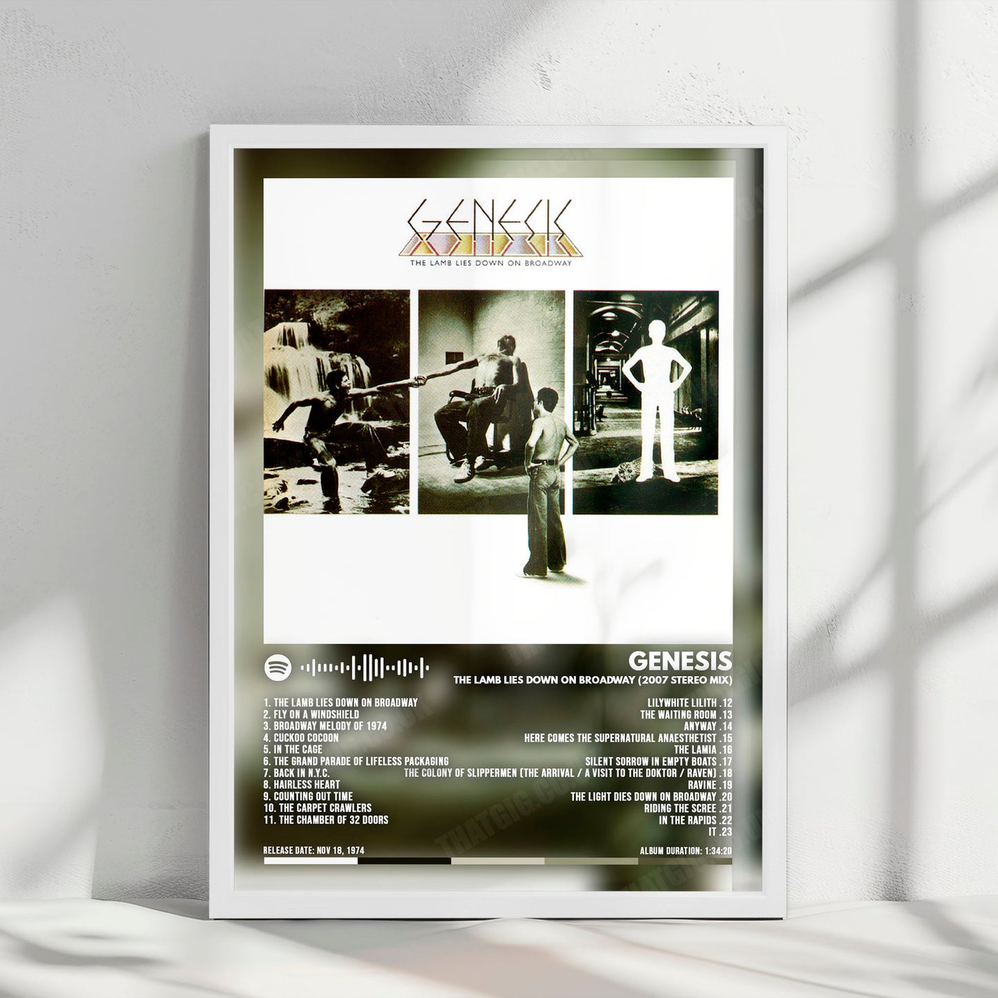 Genesis "The Lamb Lies Down on Broadway " Album Cover Poster - with Complete Tracklist