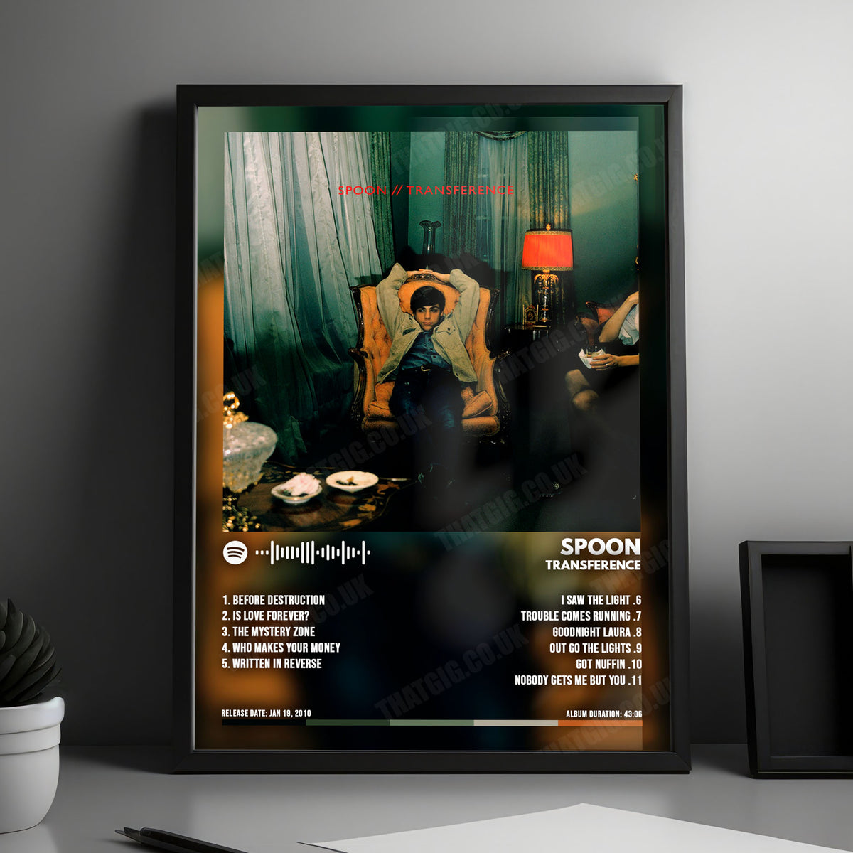 Spoon "Transference" Album Cover Poster - with Complete Tracklist