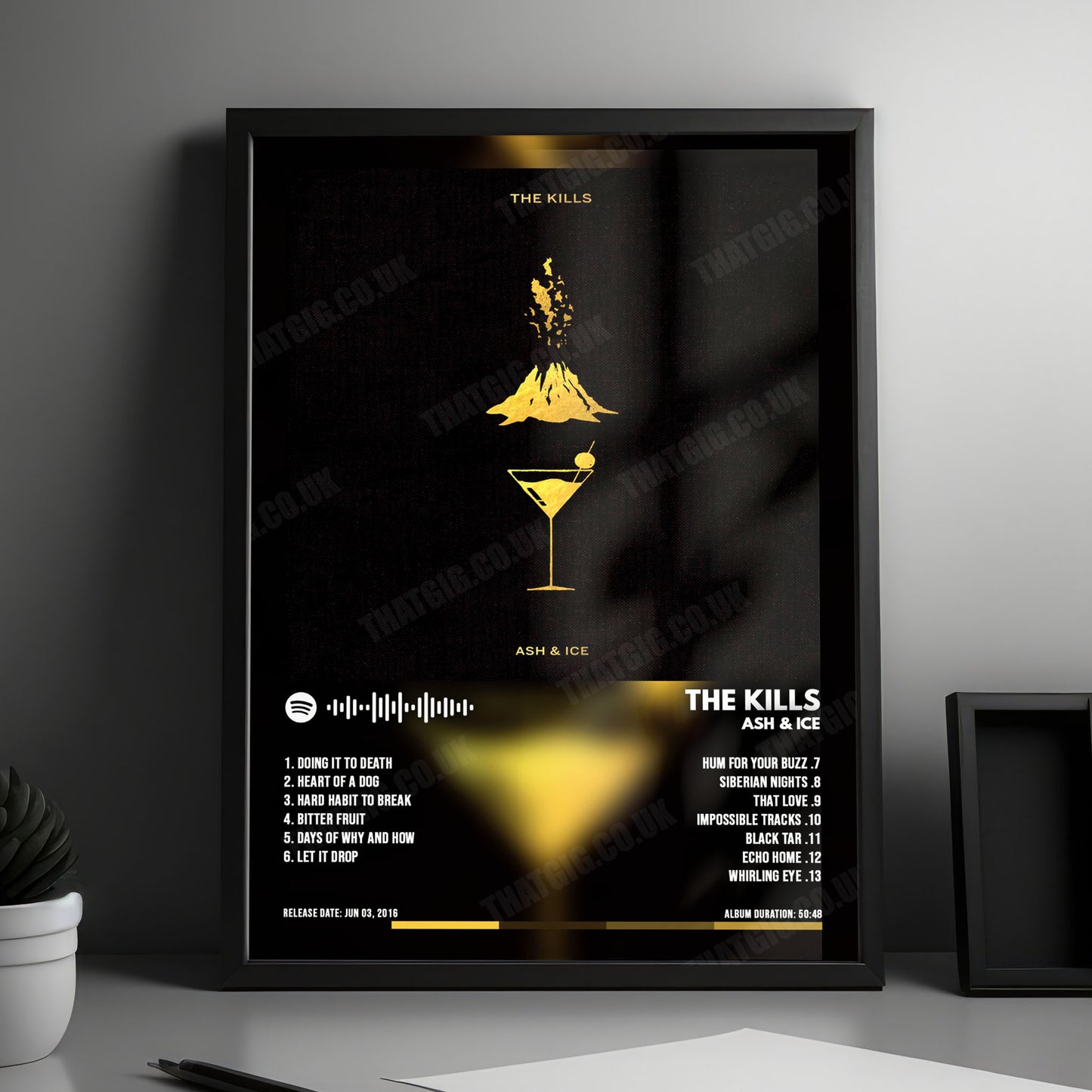 The Kills "Ash & Ice" Album Cover Poster - with Complete Tracklist