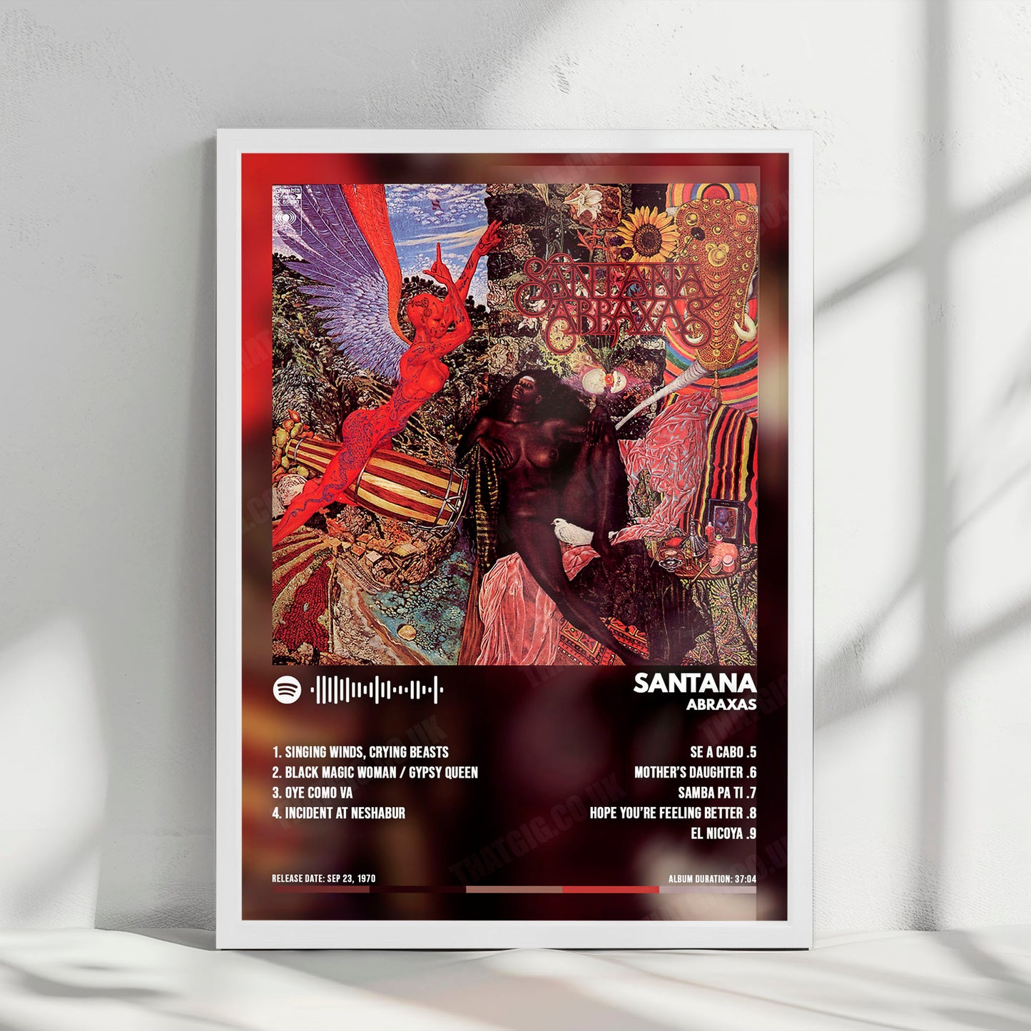 Santana "Abraxas " Album Cover Poster - with Complete Tracklist