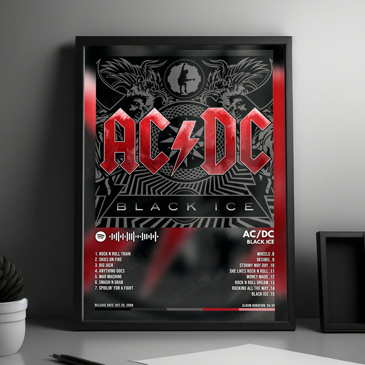 AC/DC "Black Ice" Album Cover Poster - with Complete Tracklist