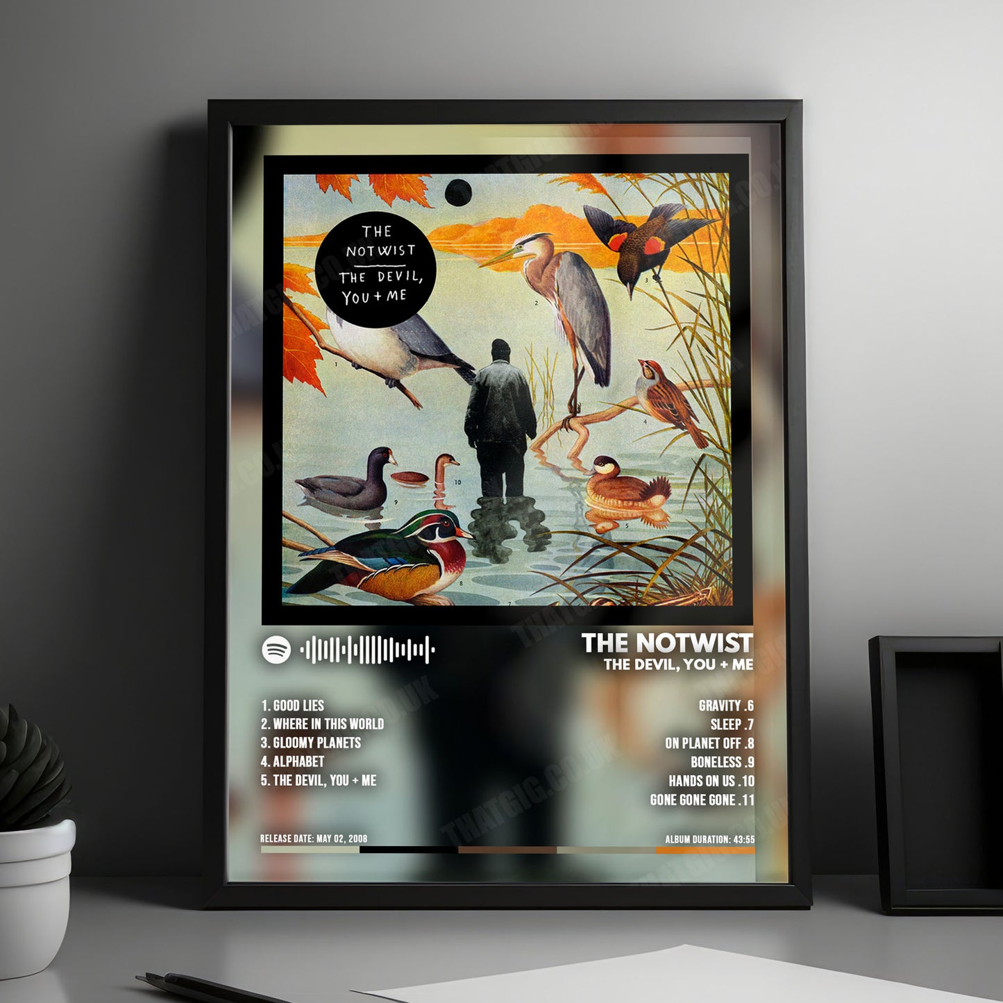 The Notwist "The Devil, You + Me" Album Cover Poster - with Complete Tracklist