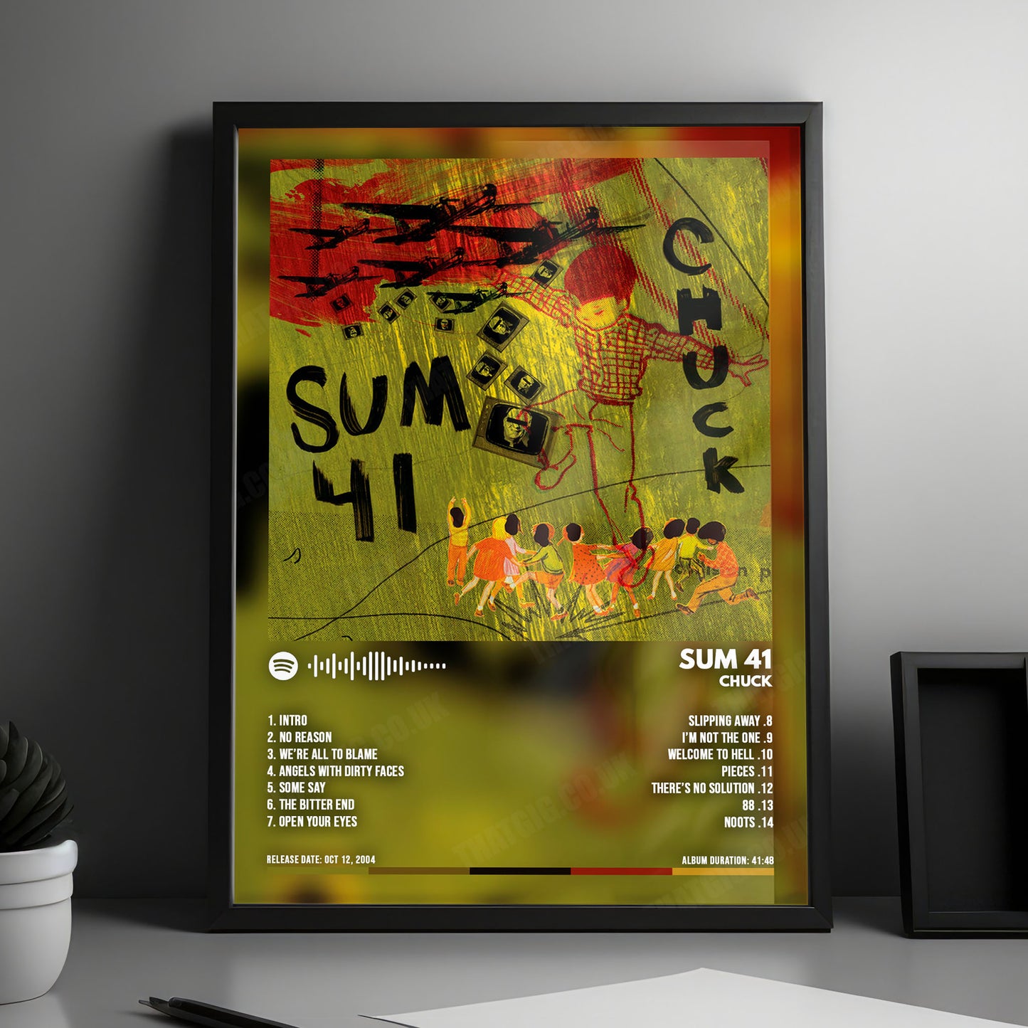 Sum 41 "Chuck " Album Cover Poster - with Complete Tracklist