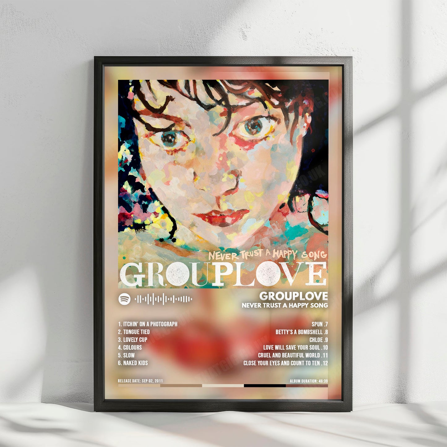 Grouplove "Never Trust a Happy Song" Album Cover Poster - with Complete Tracklist