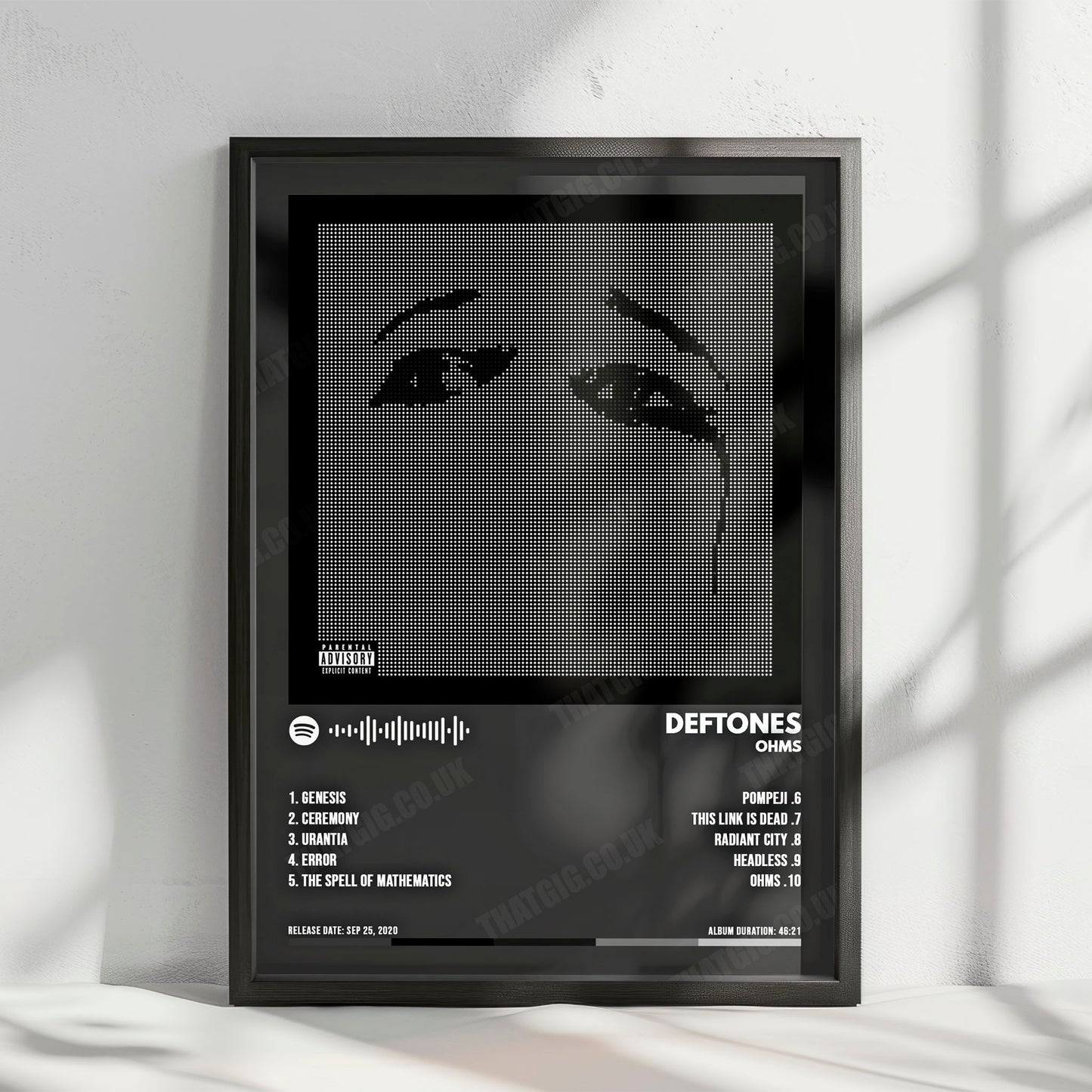 Deftones "Ohms " Album Cover Poster - with Complete Tracklist