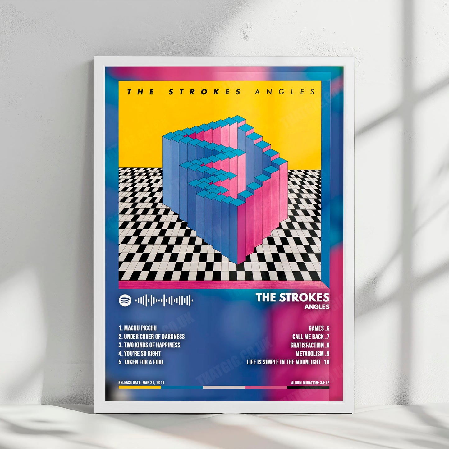 The Strokes "Angles" Album Cover Poster - with Complete Tracklist