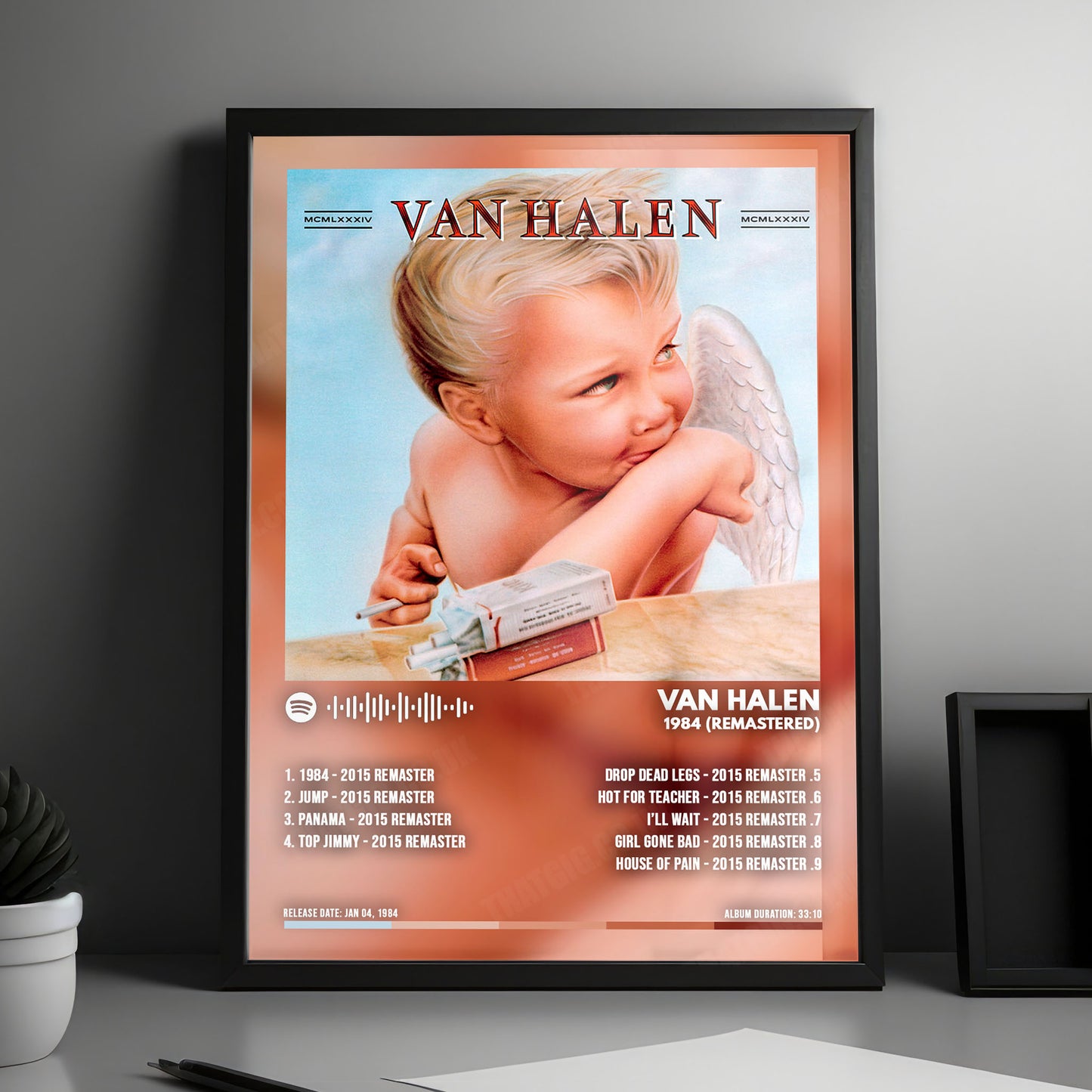Van Halen "1984" Album Cover Poster - with Complete Tracklist