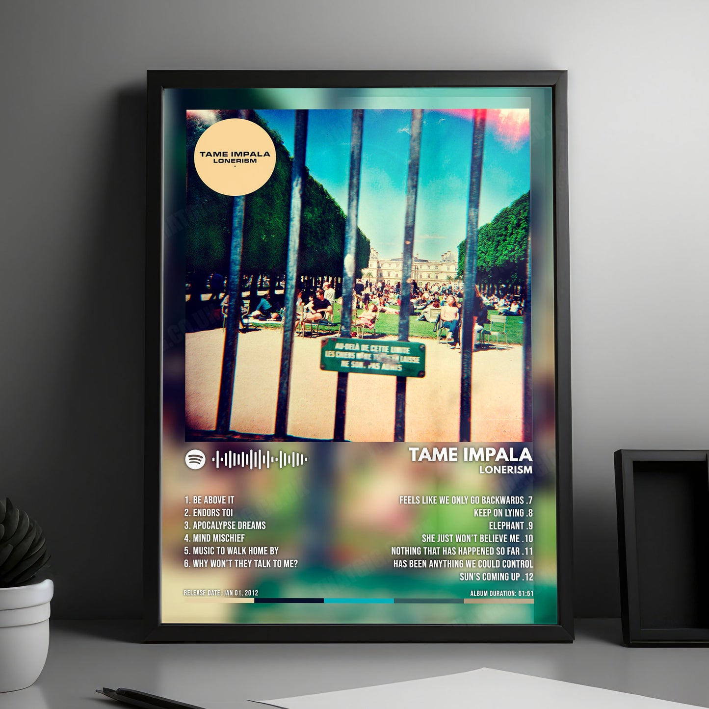 Tame Impala "Lonerism" Album Cover Poster - with Complete Tracklist