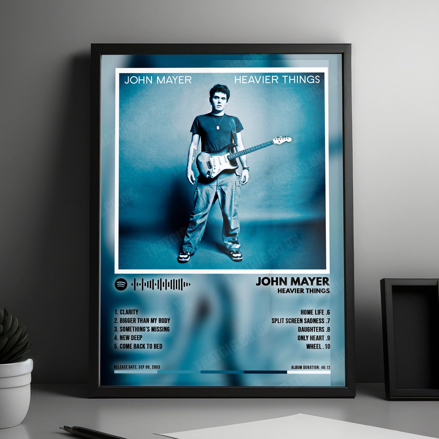 John Mayer "Heavier Things" Album Cover Poster - with Complete Tracklist