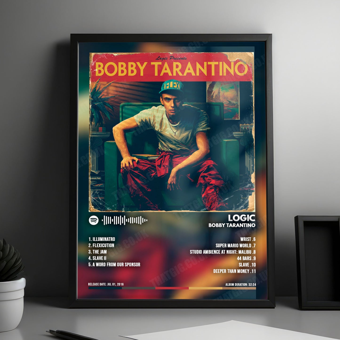 Logic "Bobby Tarantino" Album Cover Poster - with Complete Tracklist