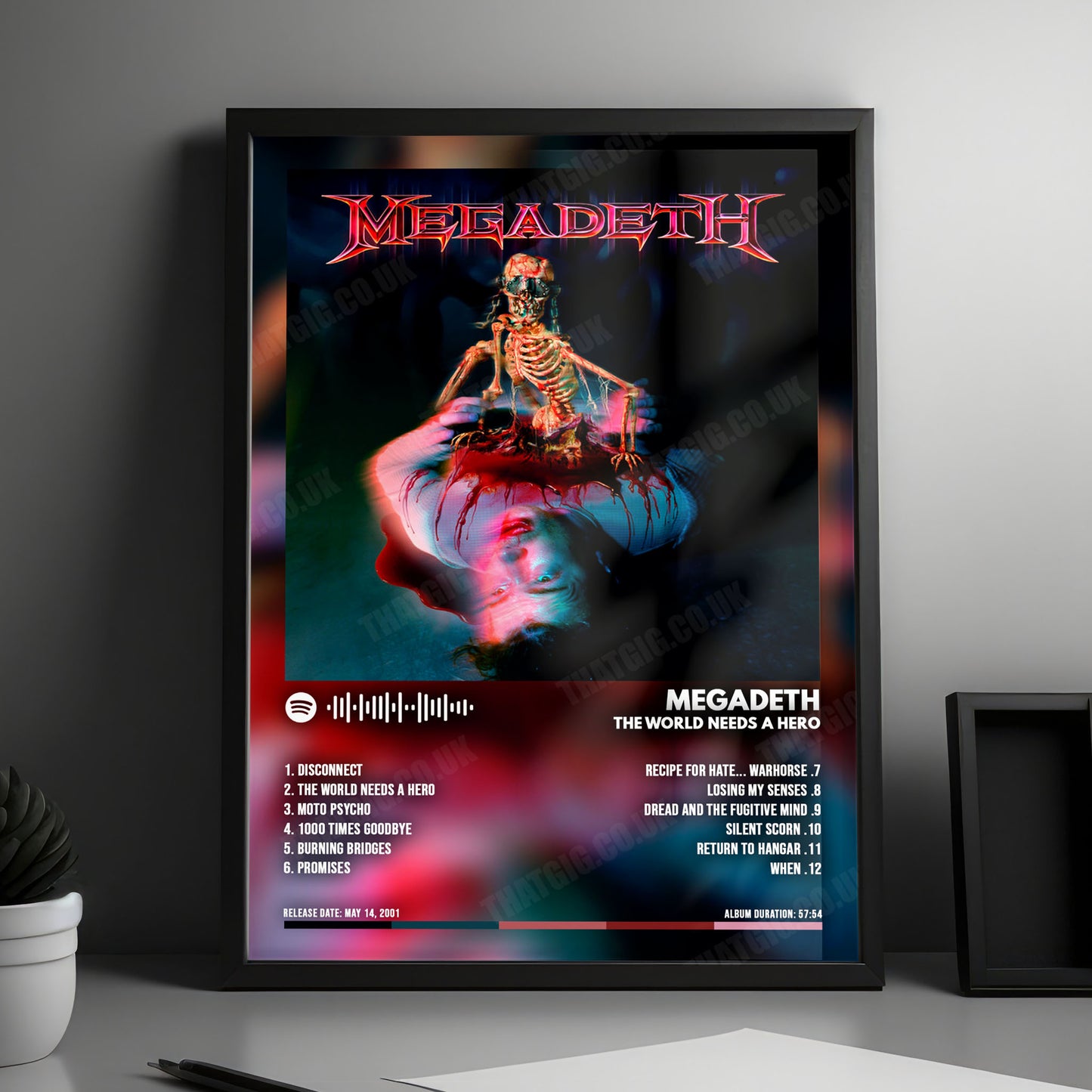Megadeth "The World Needs a Hero" Album Cover Poster - with Complete Tracklist