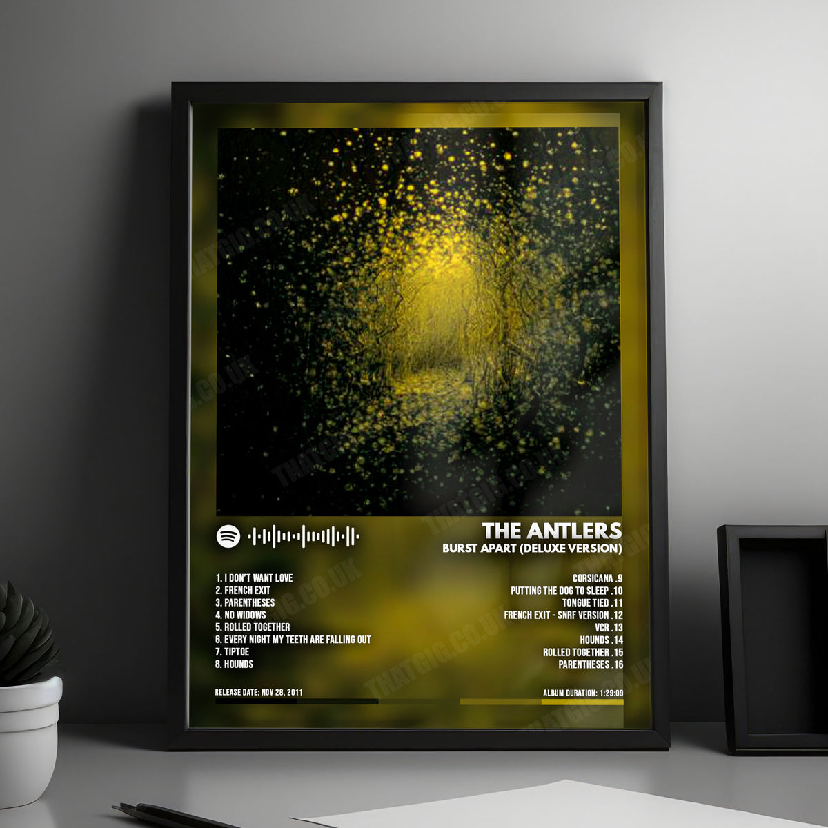 The Antlers "Burst Apart (Deluxe Version)" Album Cover Poster - with Complete Tracklist