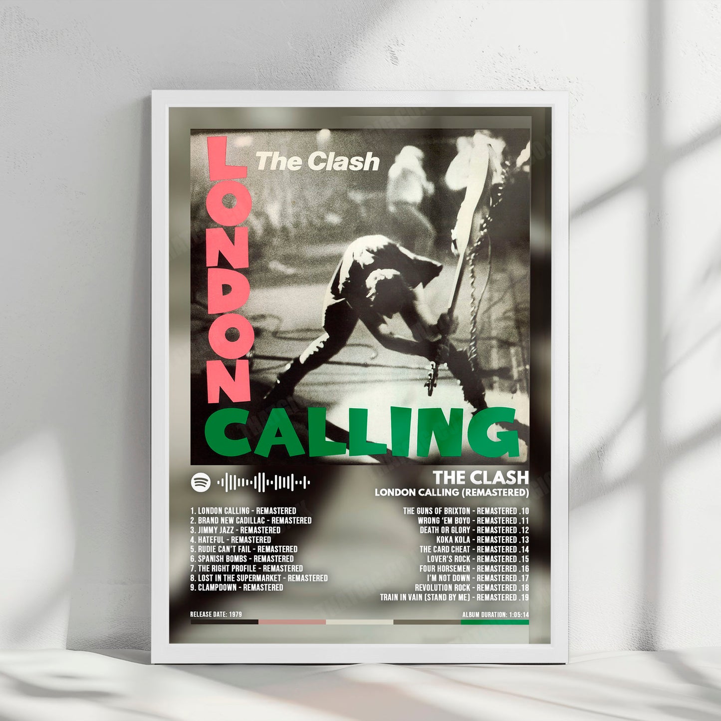 The Clash "London Calling" Album Cover Poster - with Complete Tracklist