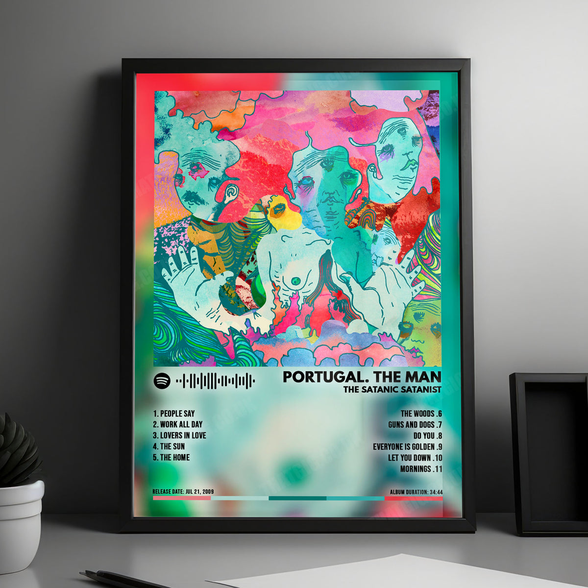 Portugal. The Man "The Satanic Satanist" Album Cover Poster - with Complete Tracklist