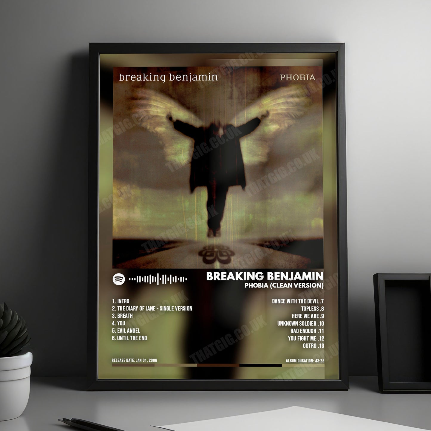Breaking Benjamin "Phobia" Album Cover Poster - with Complete Tracklist