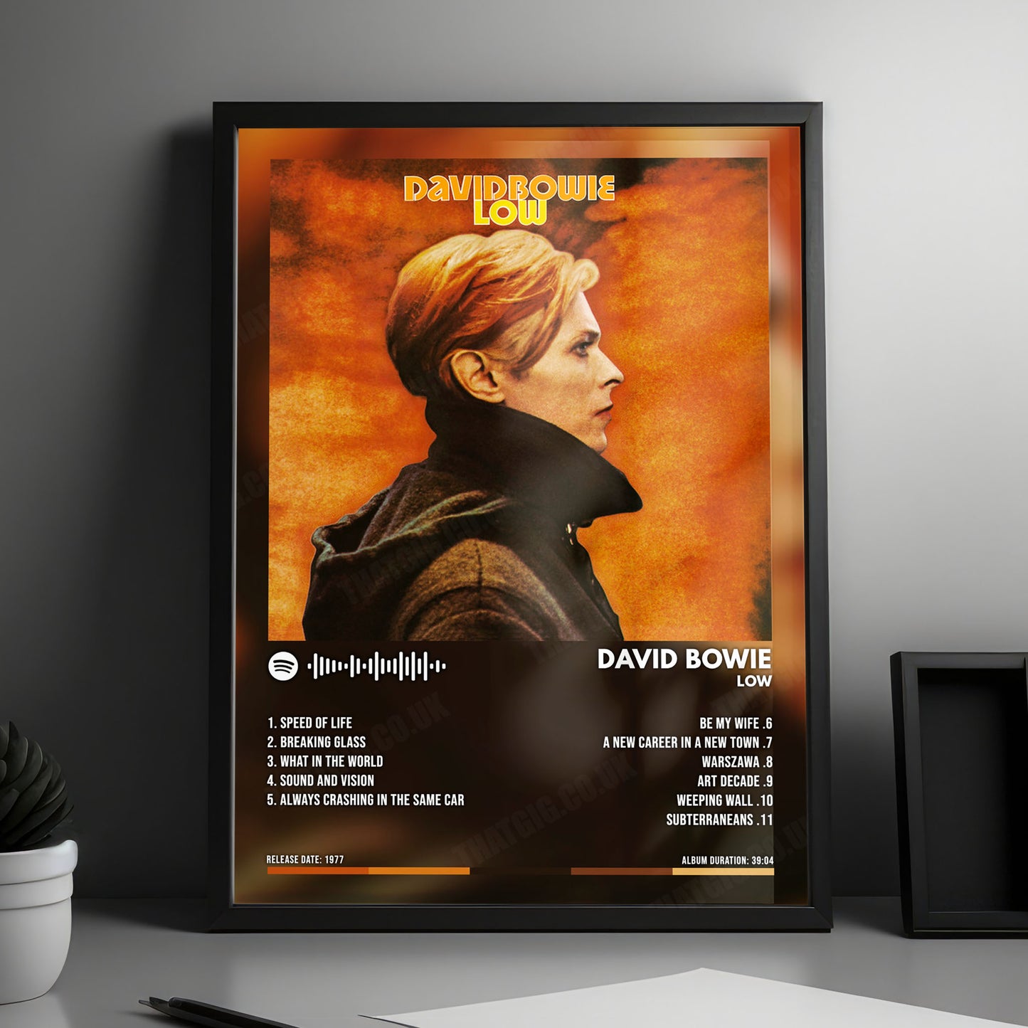 David Bowie "Low" Album Cover Poster - with Complete Tracklist