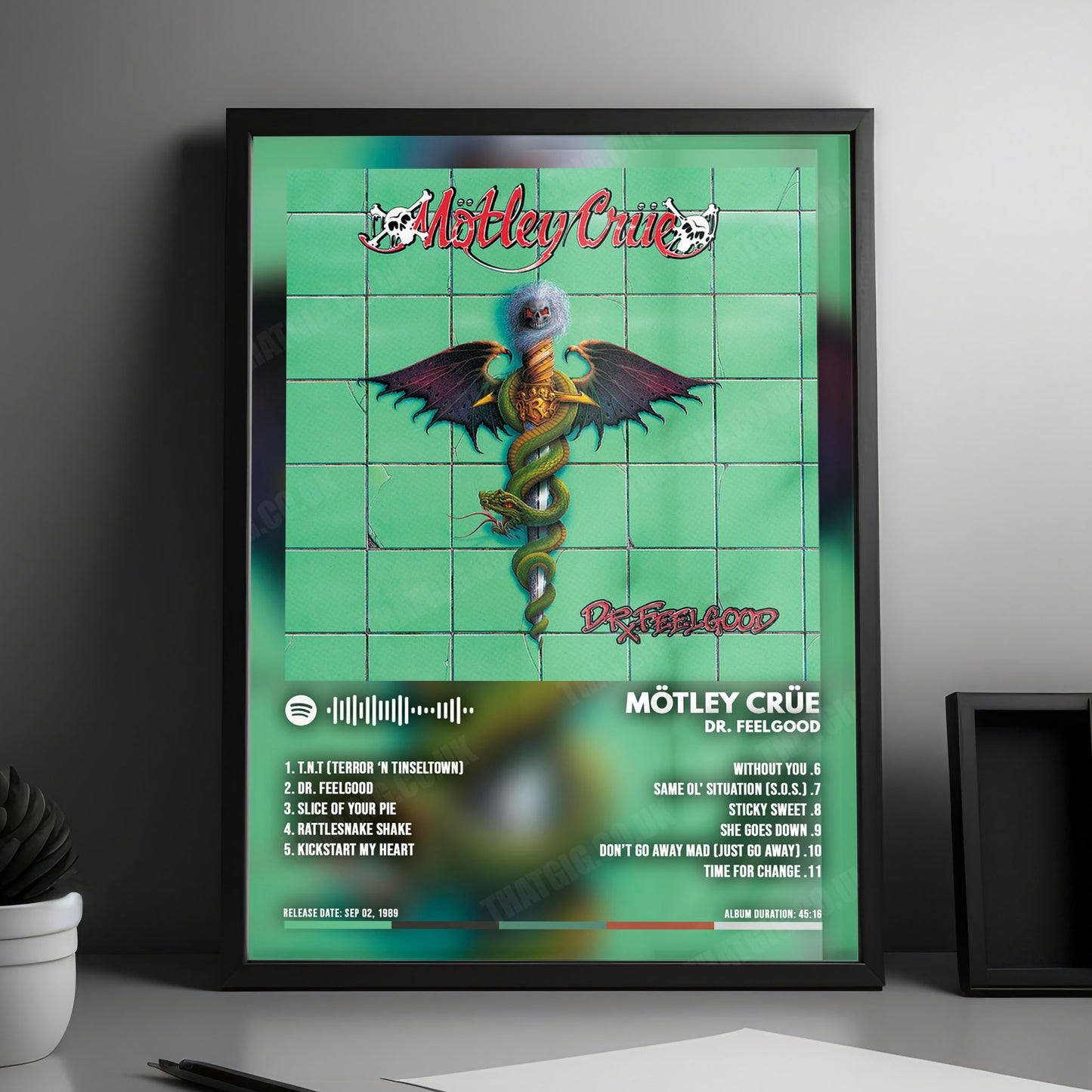 Mötley Crüe "Dr. Feelgood" Album Cover Poster - with Complete Tracklist