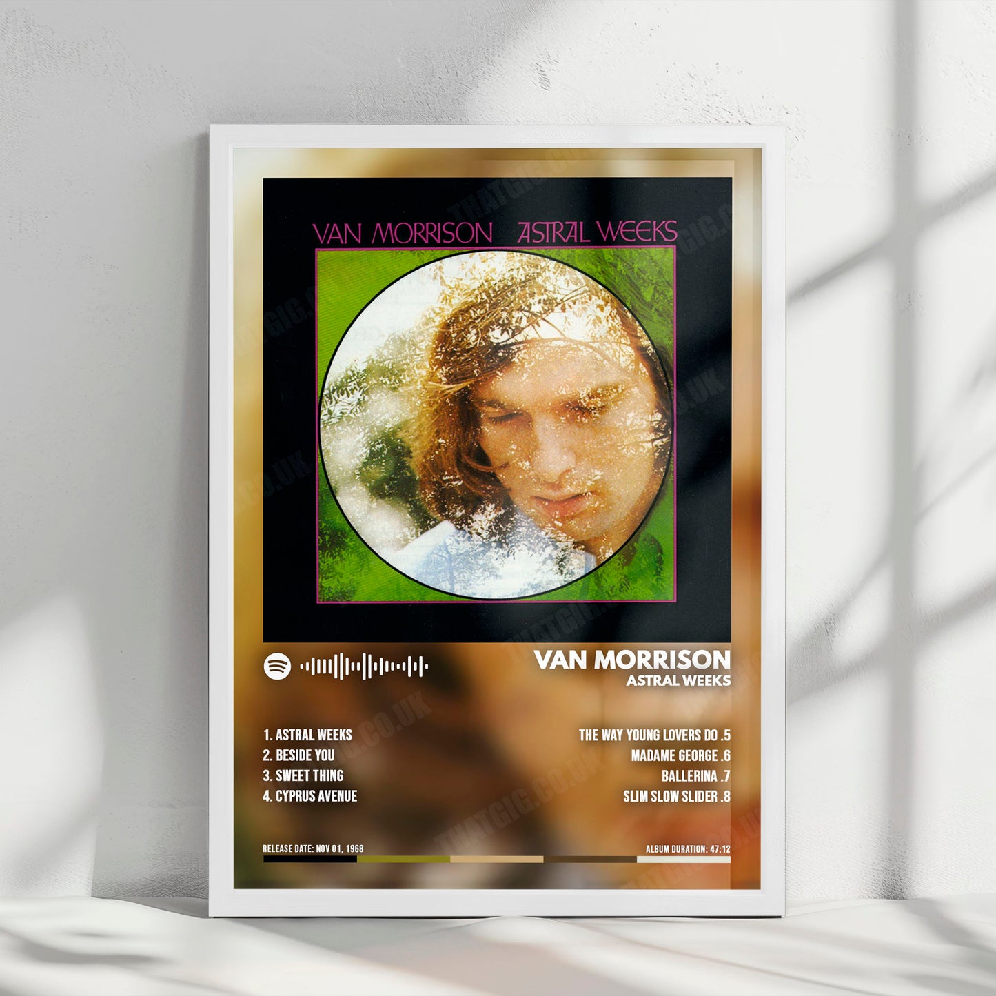 Van Morrison "Astral Weeks " Album Cover Poster - with Complete Tracklist