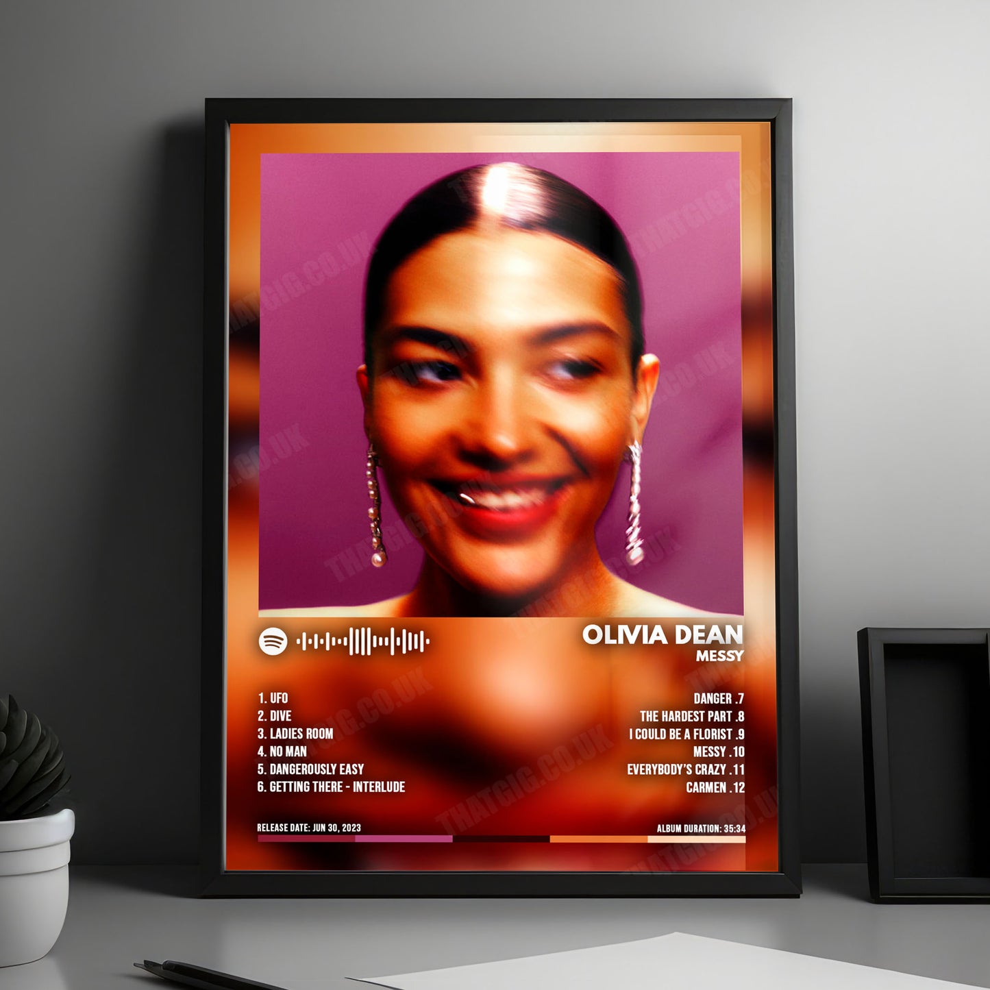 Olivia Dean "Messy" Album Cover Poster - with Complete Tracklist