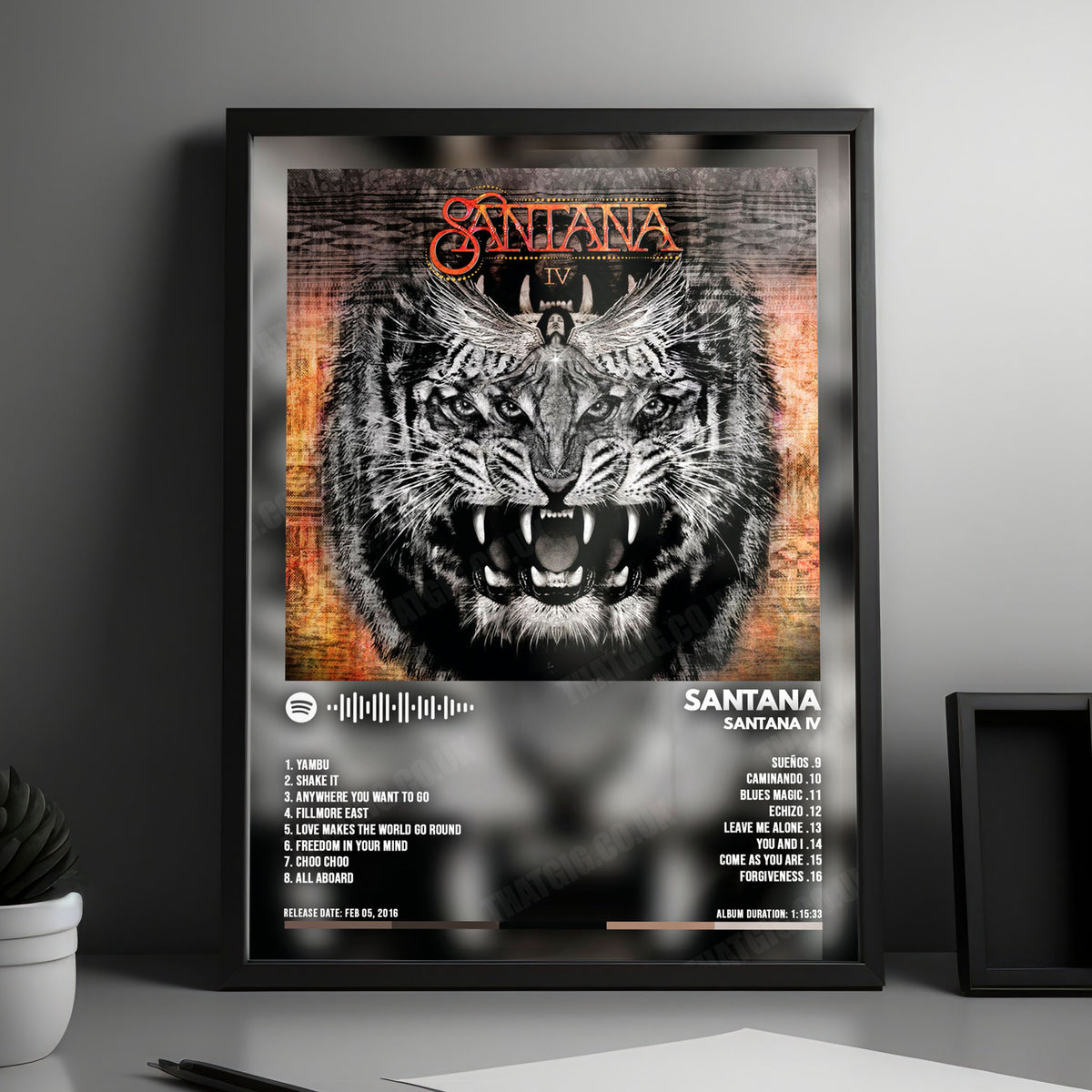 Santana "Santana IV" Album Cover Poster - with Complete Tracklist