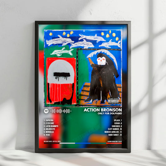Action Bronson "Only For Dolphins" Album Cover Poster - with Complete Tracklist