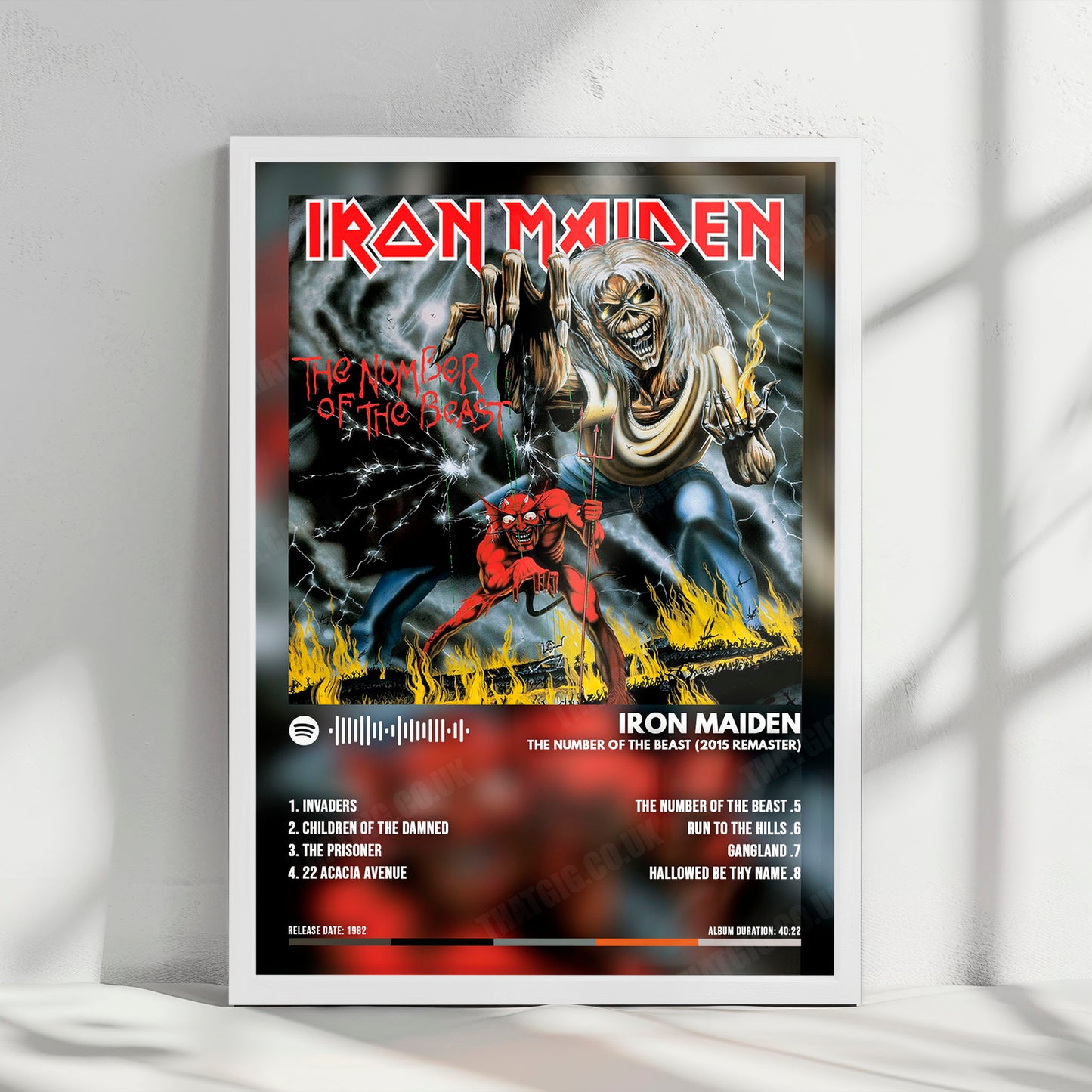 Iron Maiden "The Number of the Beast " Album Cover Poster - with Complete Tracklist