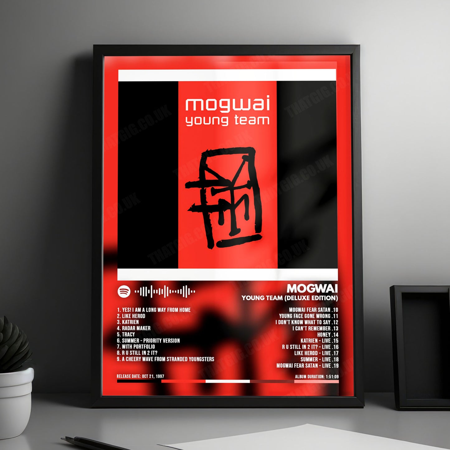 Mogwai "Young Team" Album Cover Poster - with Complete Tracklist