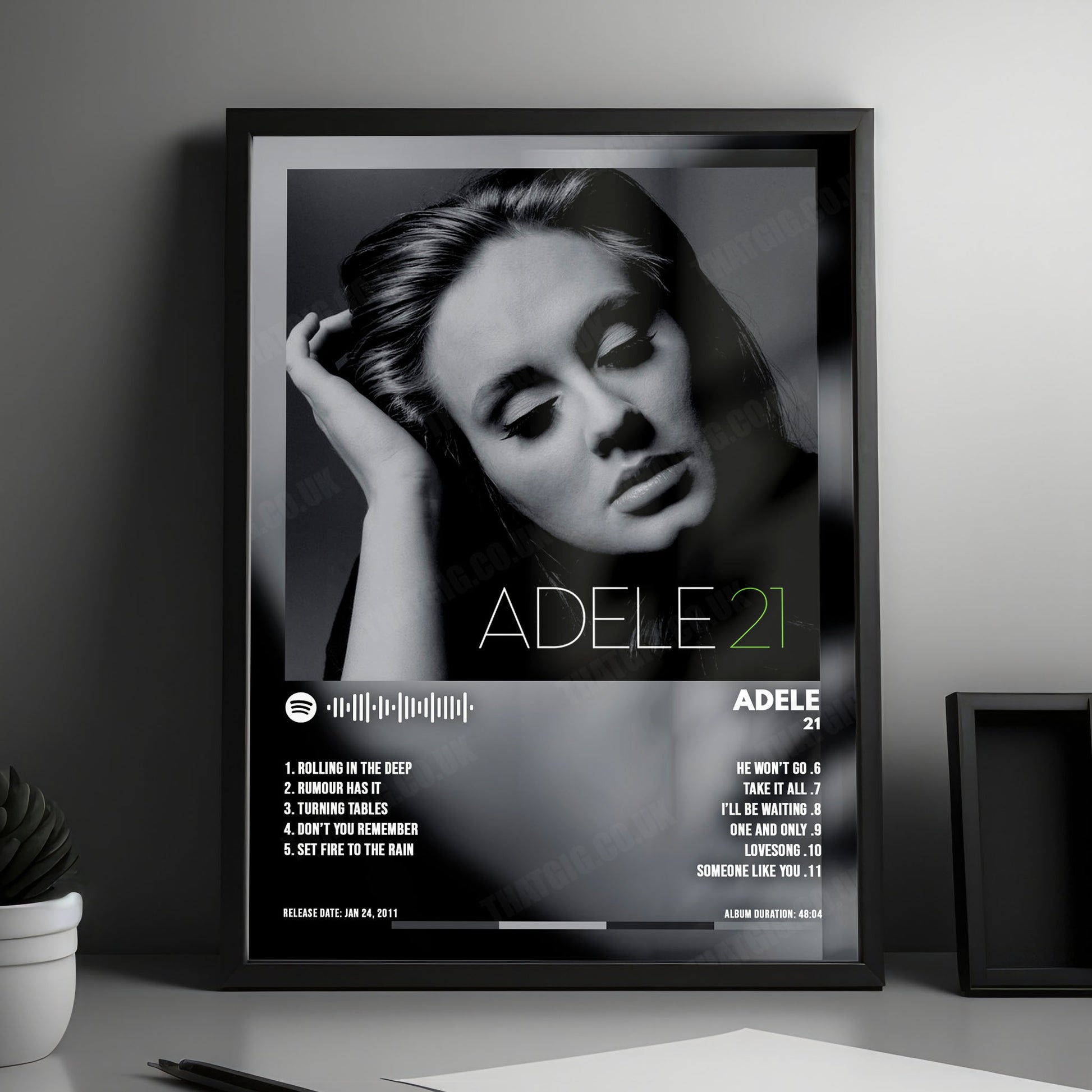 Adele "21" Album Cover Poster - with Complete Tracklist