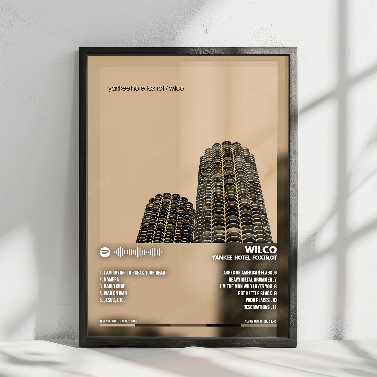 Wilco "Yankee Hotel Foxtrot " Album Cover Poster - with Complete Tracklist