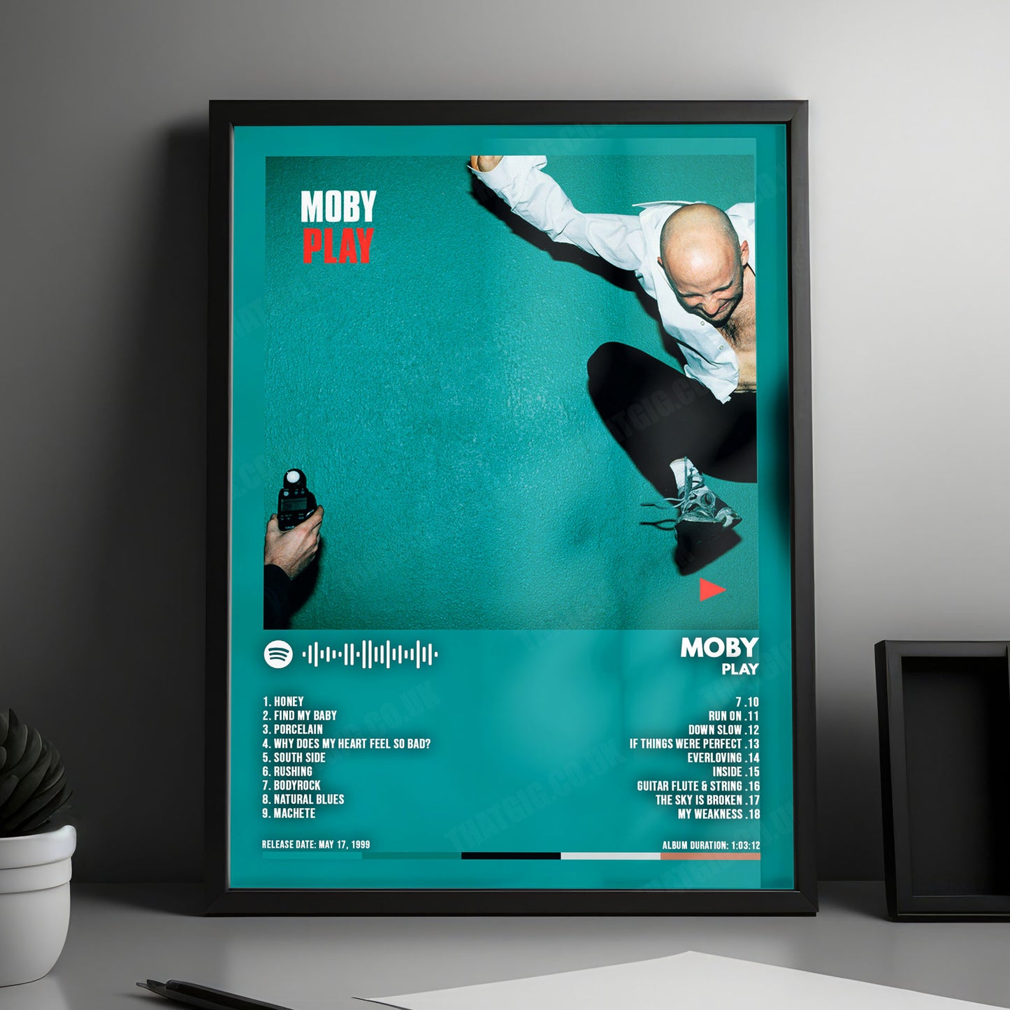 Moby "Play " Album Cover Poster - with Complete Tracklist