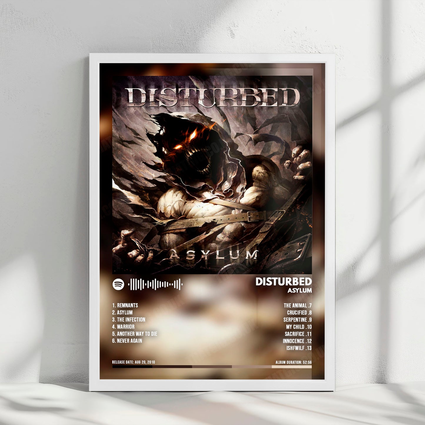 Disturbed "Asylum " Album Cover Poster - with Complete Tracklist