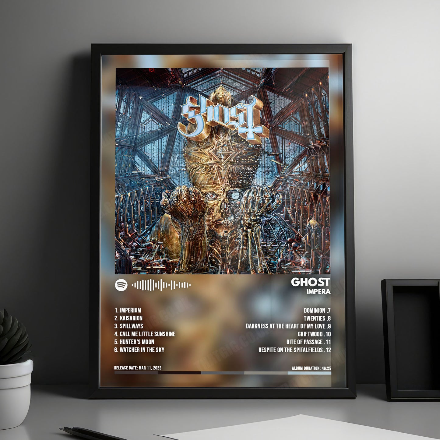 Ghost "Impera " Album Cover Poster - with Complete Tracklist
