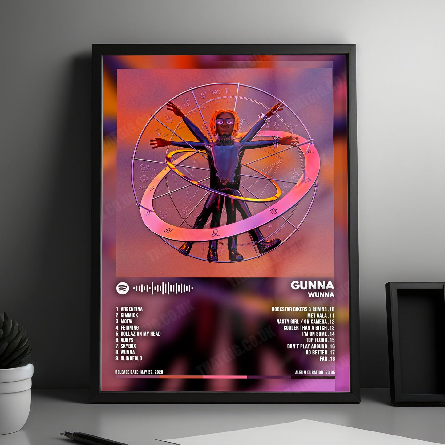 Gunna "WUNNA" Album Cover Poster - with Complete Tracklist