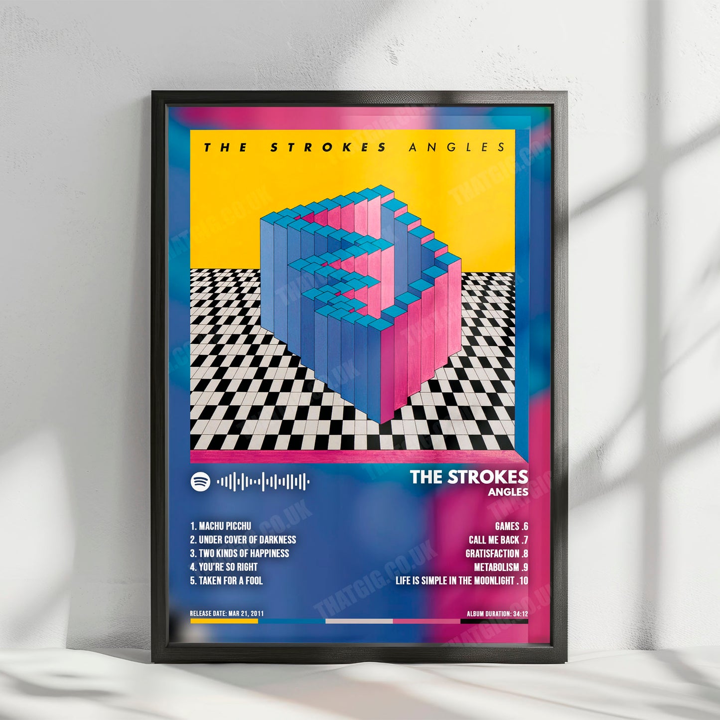 The Strokes "Angles" Album Cover Poster - with Complete Tracklist