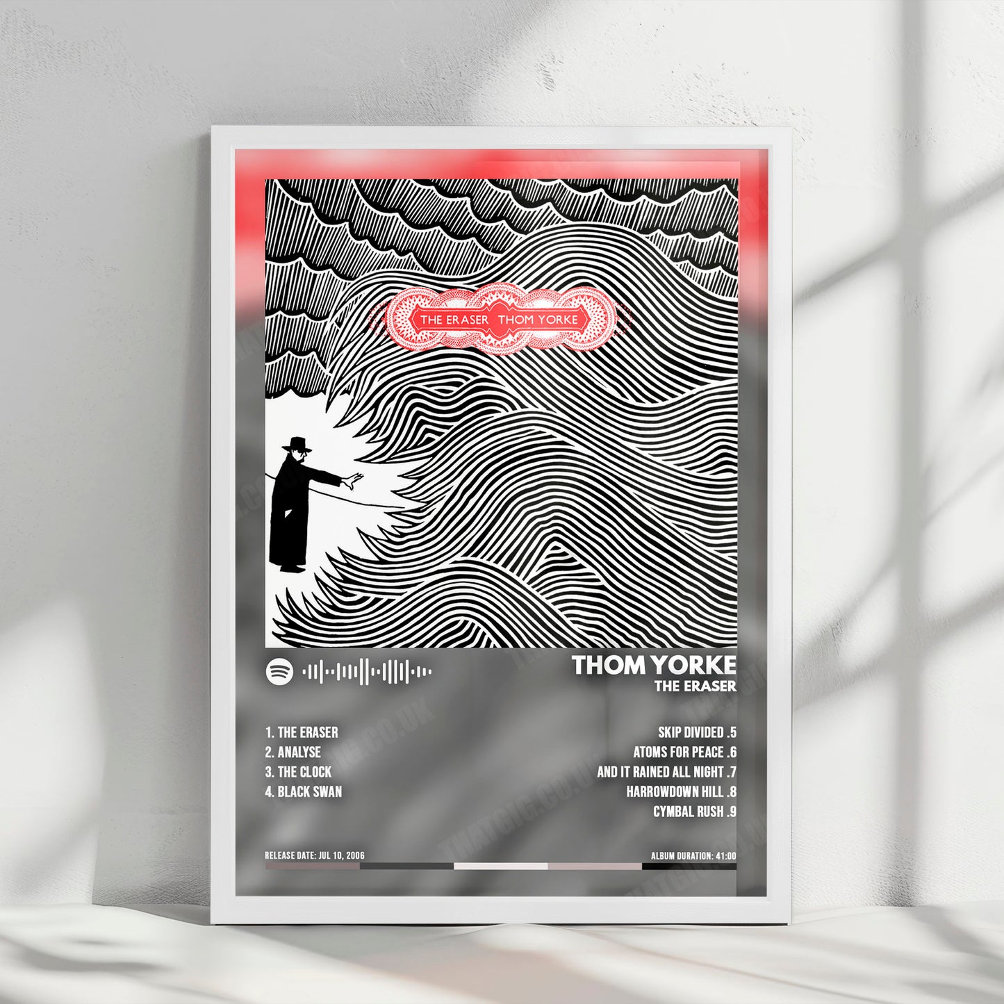 Thom Yorke "The Eraser" Album Cover Poster - with Complete Tracklist
