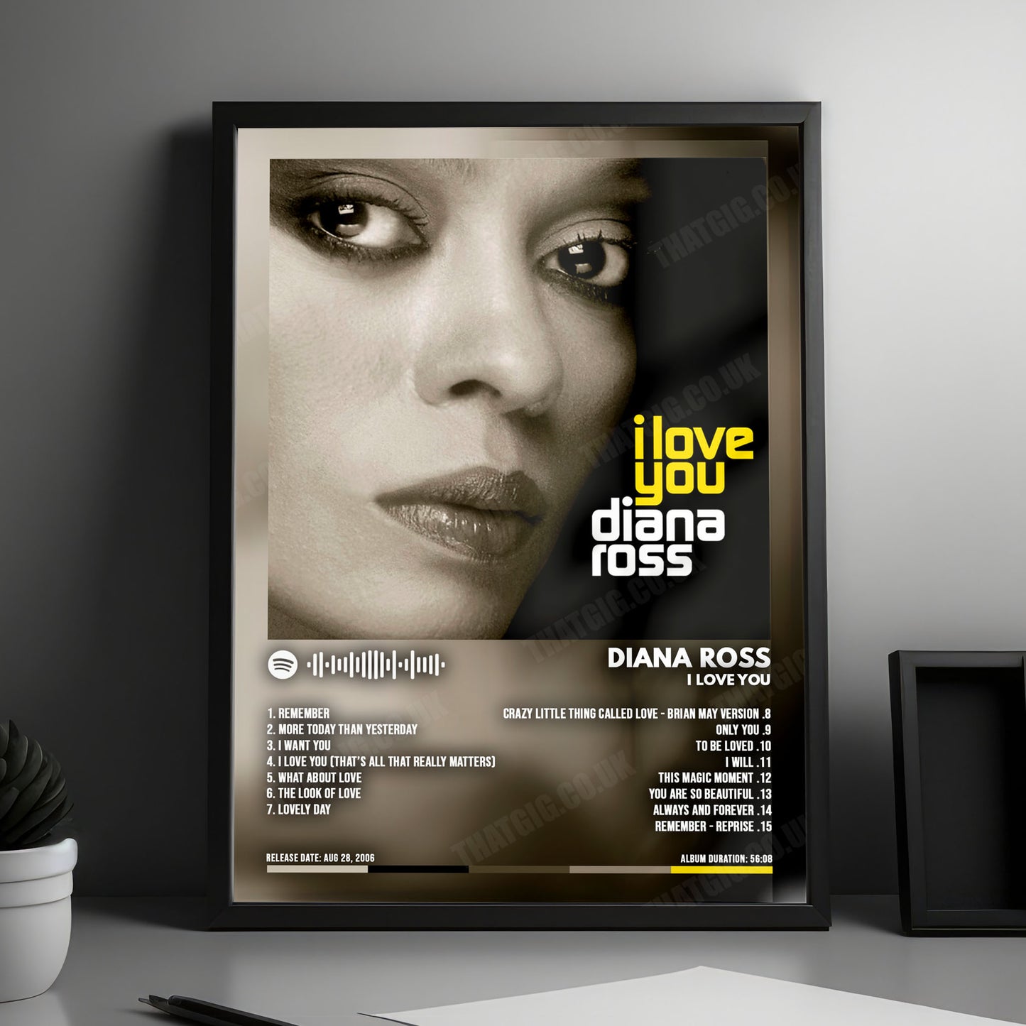 Diana Ross "I Love You" Album Cover Poster - with Complete Tracklist
