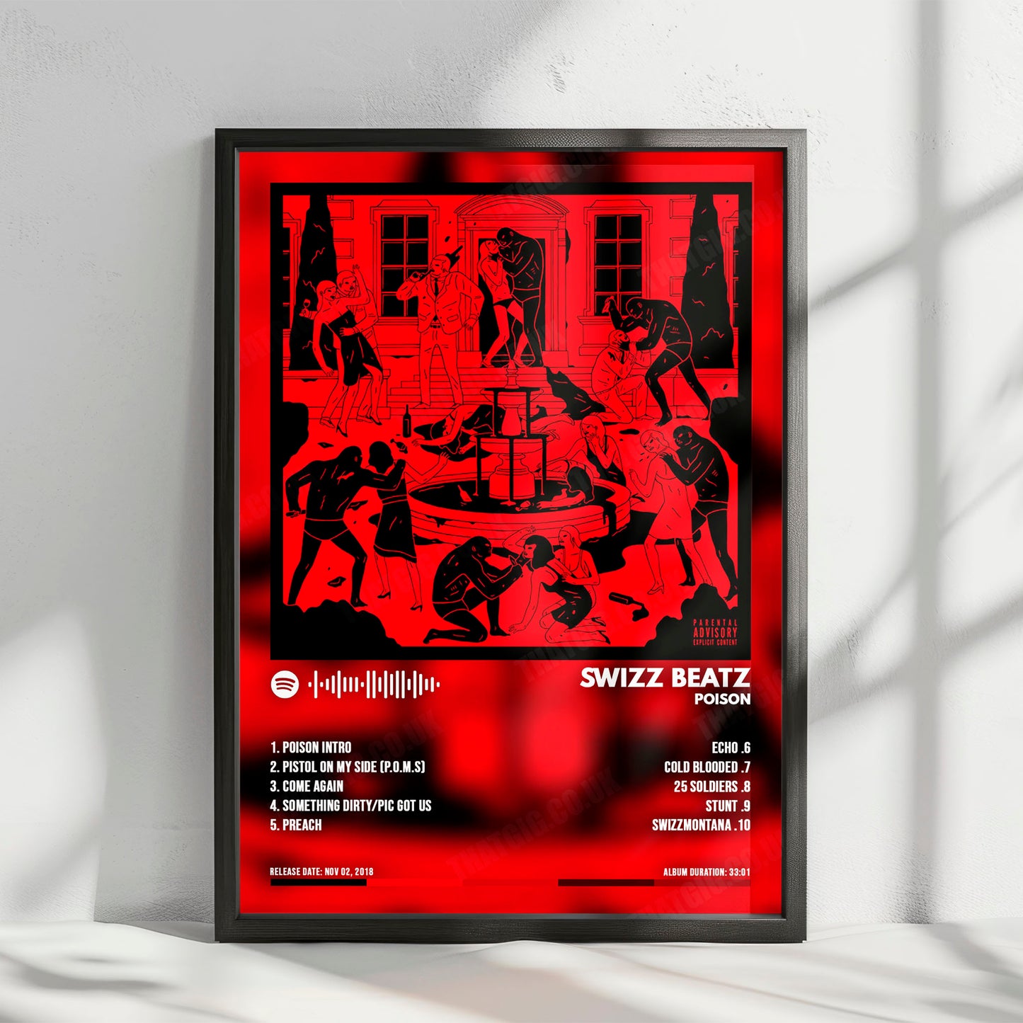 Swizz Beatz "Poison" Album Cover Poster - with Complete Tracklist