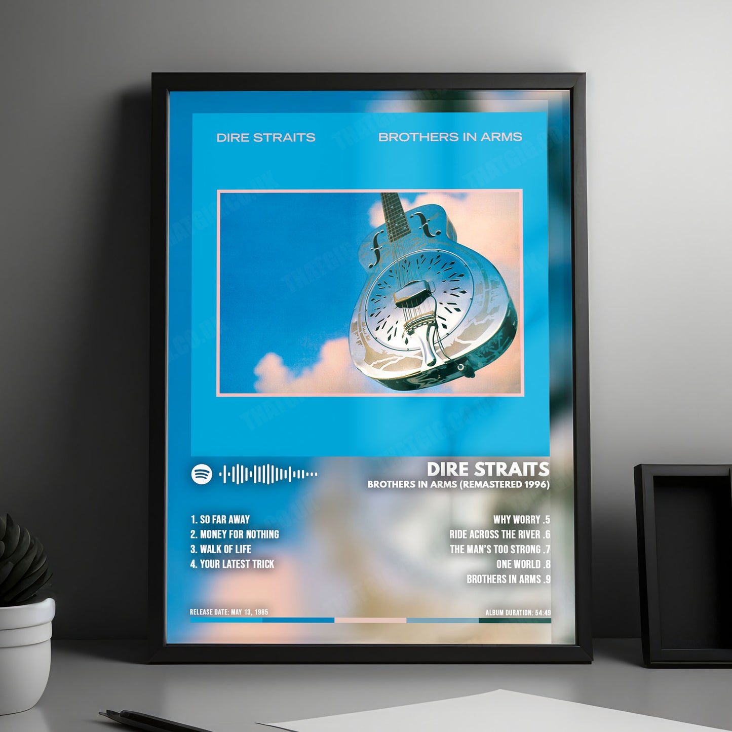 Dire Straits "Brothers in Arms " Album Cover Poster - with Complete Tracklist