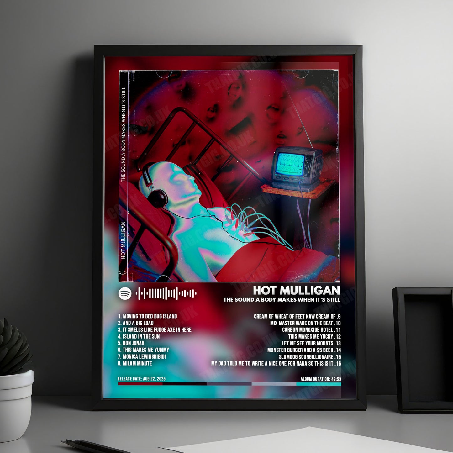 Hot Mulligan "The Sound A Body Makes When It's Still" Album Cover Poster - with Complete Tracklist