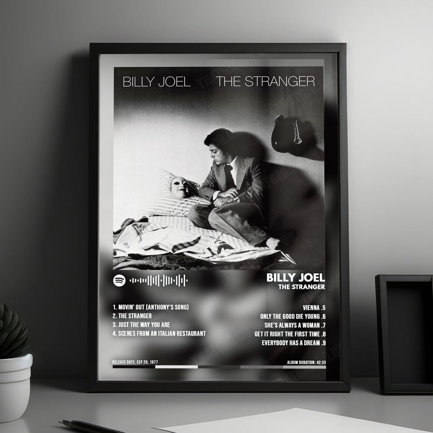 Billy Joel "The Stranger " Album Cover Poster - with Complete Tracklist