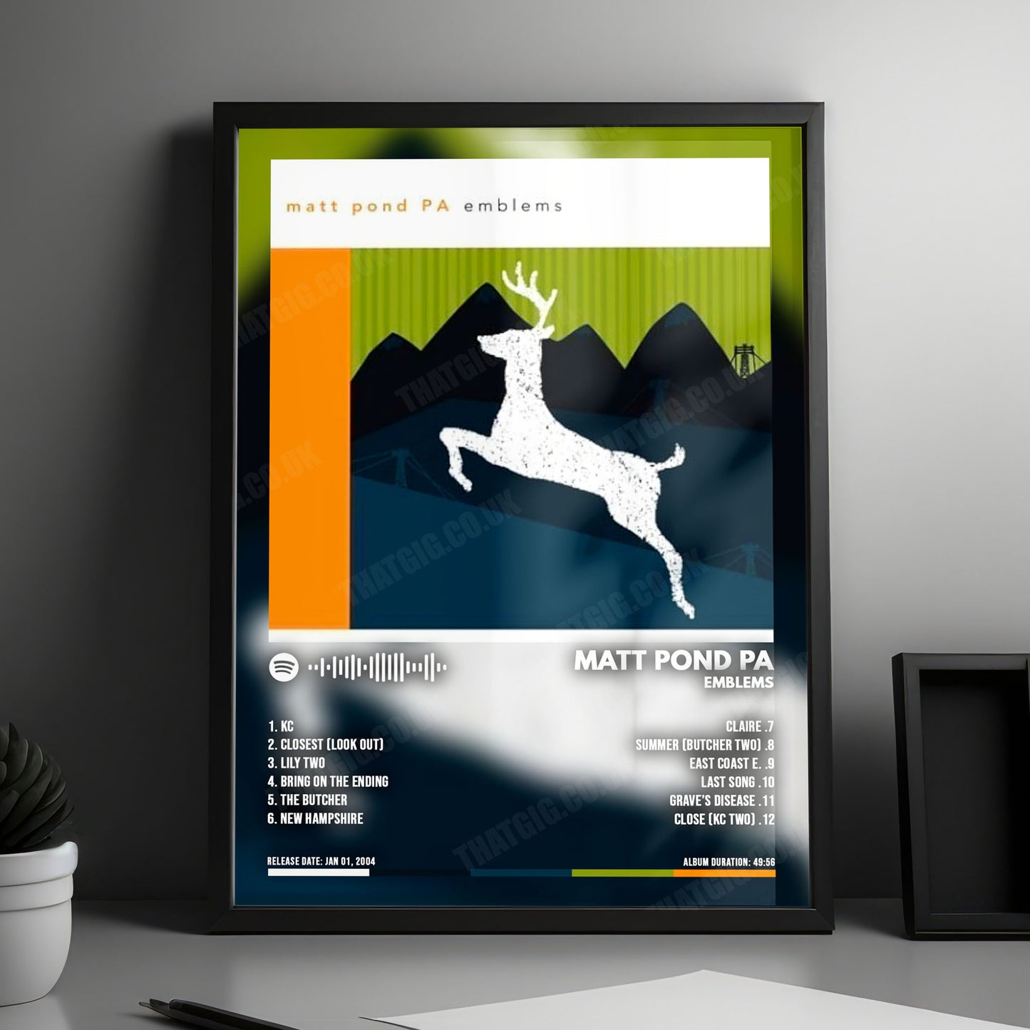 Matt Pond PA "Emblems" Album Cover Poster - with Complete Tracklist