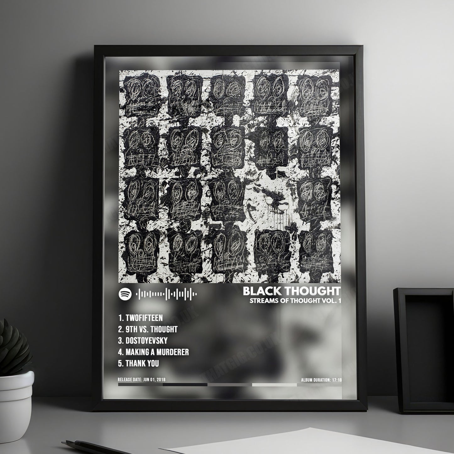 Black Thought "Streams of Thought, Vol. 1 " Album Cover Poster - with Complete Tracklist