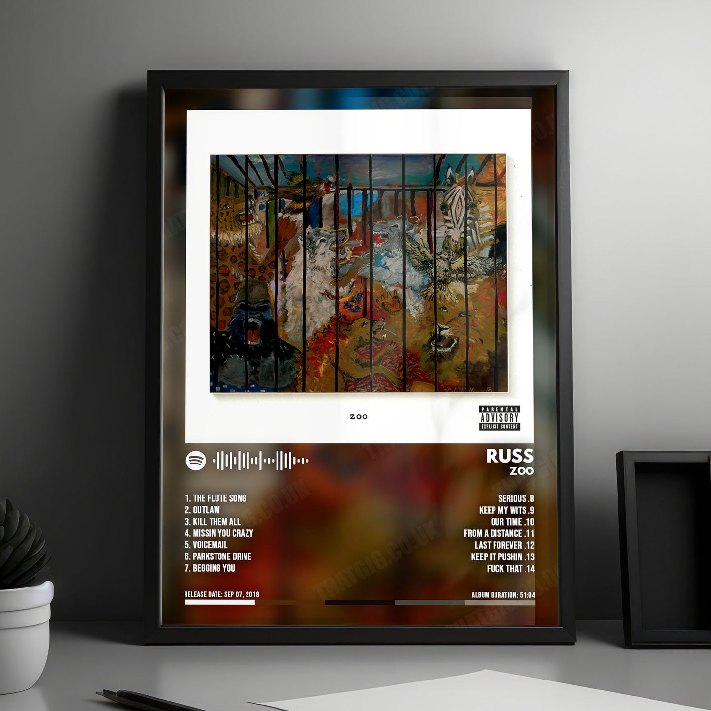 Russ "Zoo" Album Cover Poster - with Complete Tracklist