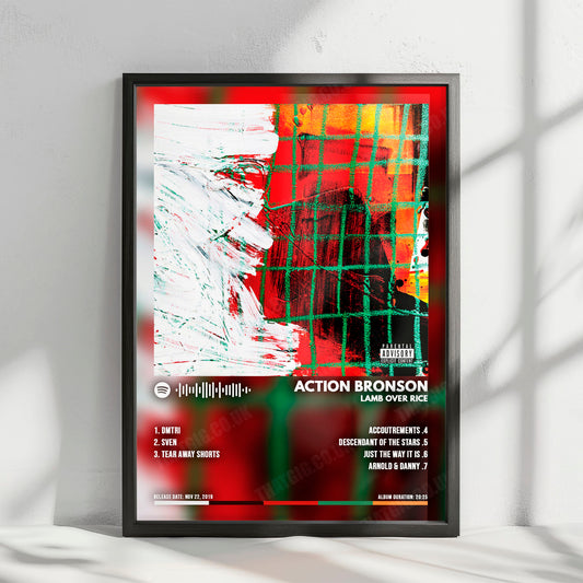 Action Bronson "Lamb Over Rice" Album Cover Poster - with Complete Tracklist