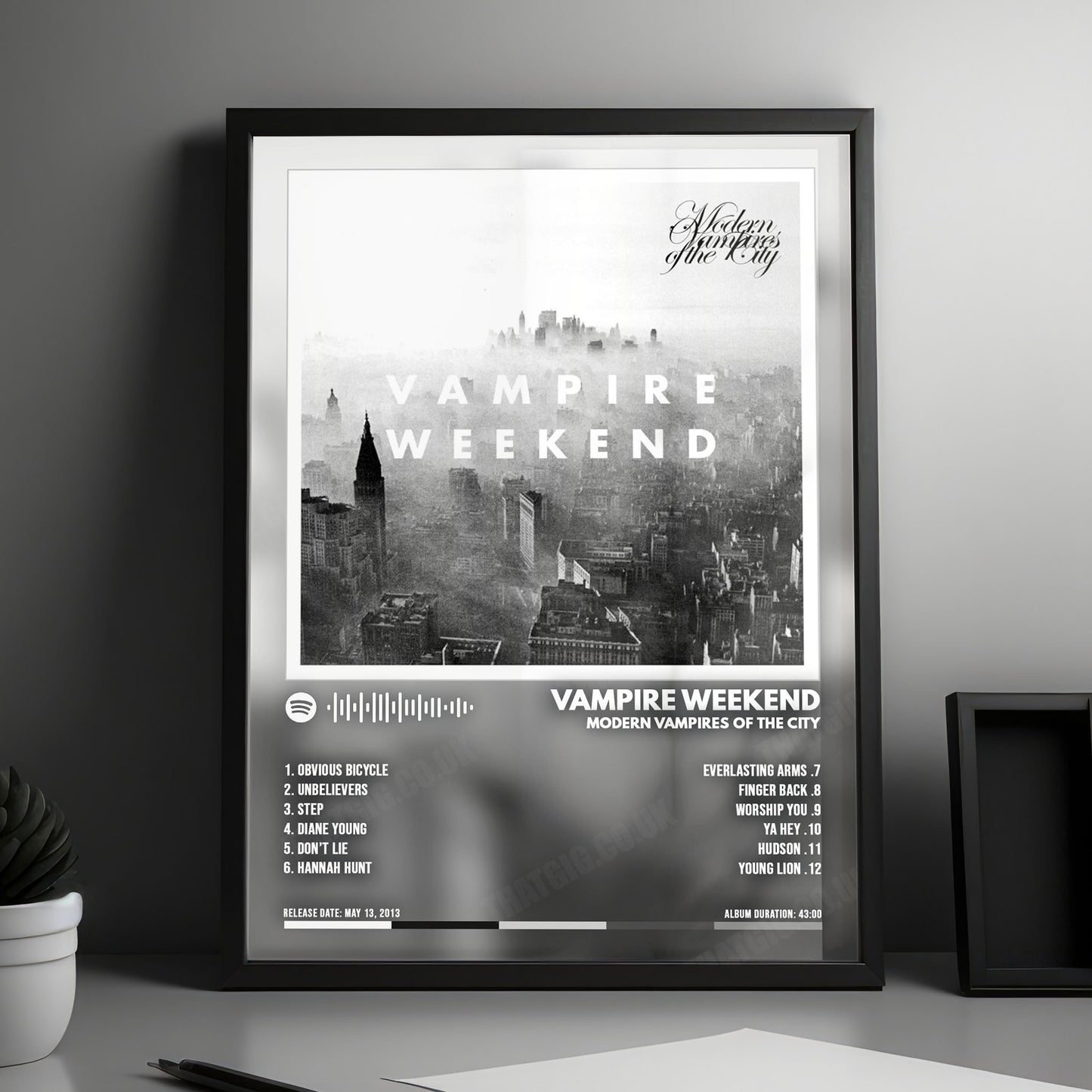 Vampire Weekend "Modern Vampires of the City " Album Cover Poster - with Complete Tracklist