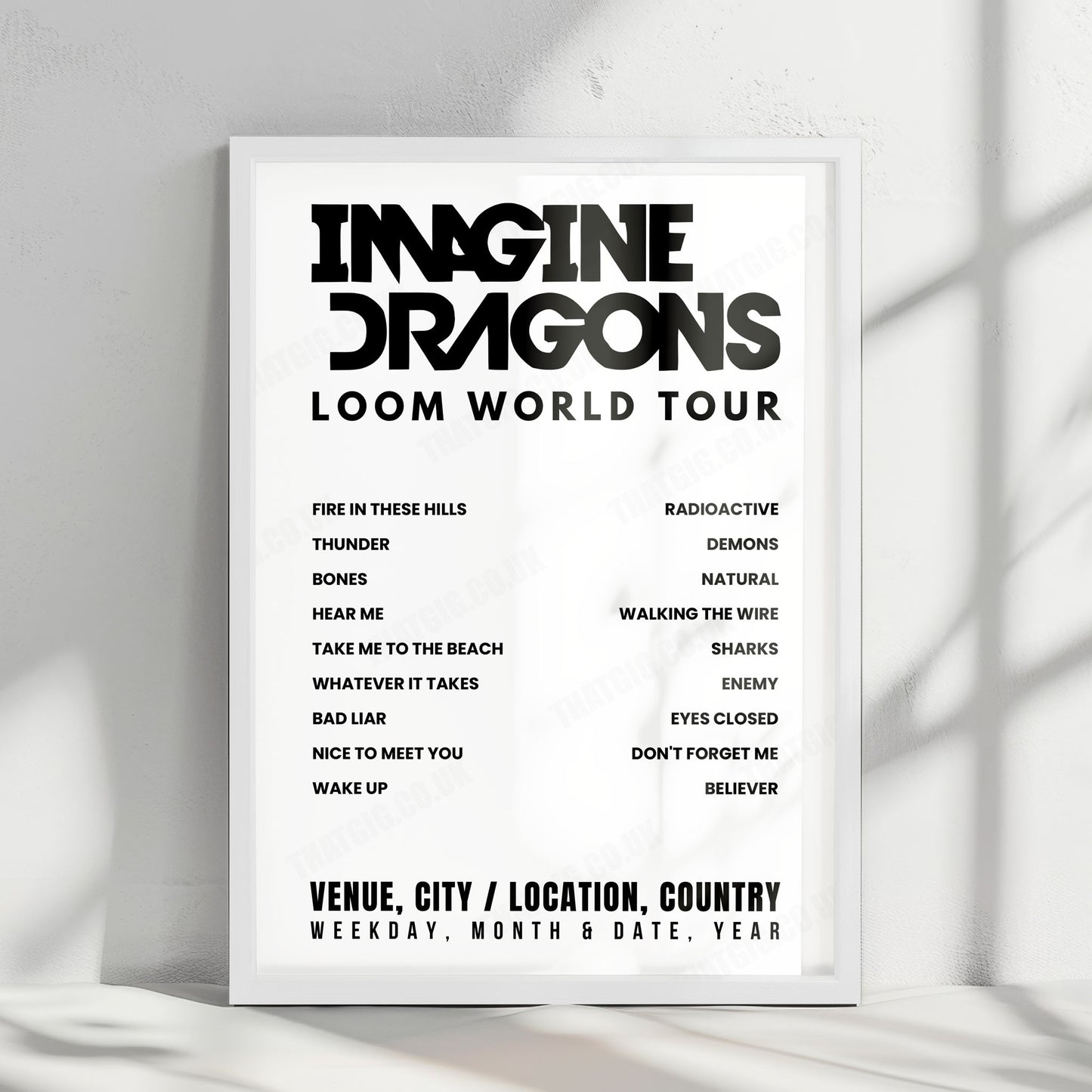 Imagine Dragons Setlist Poster - Red Rocks Amphitheatre, Morrison - October 17th, 2024
