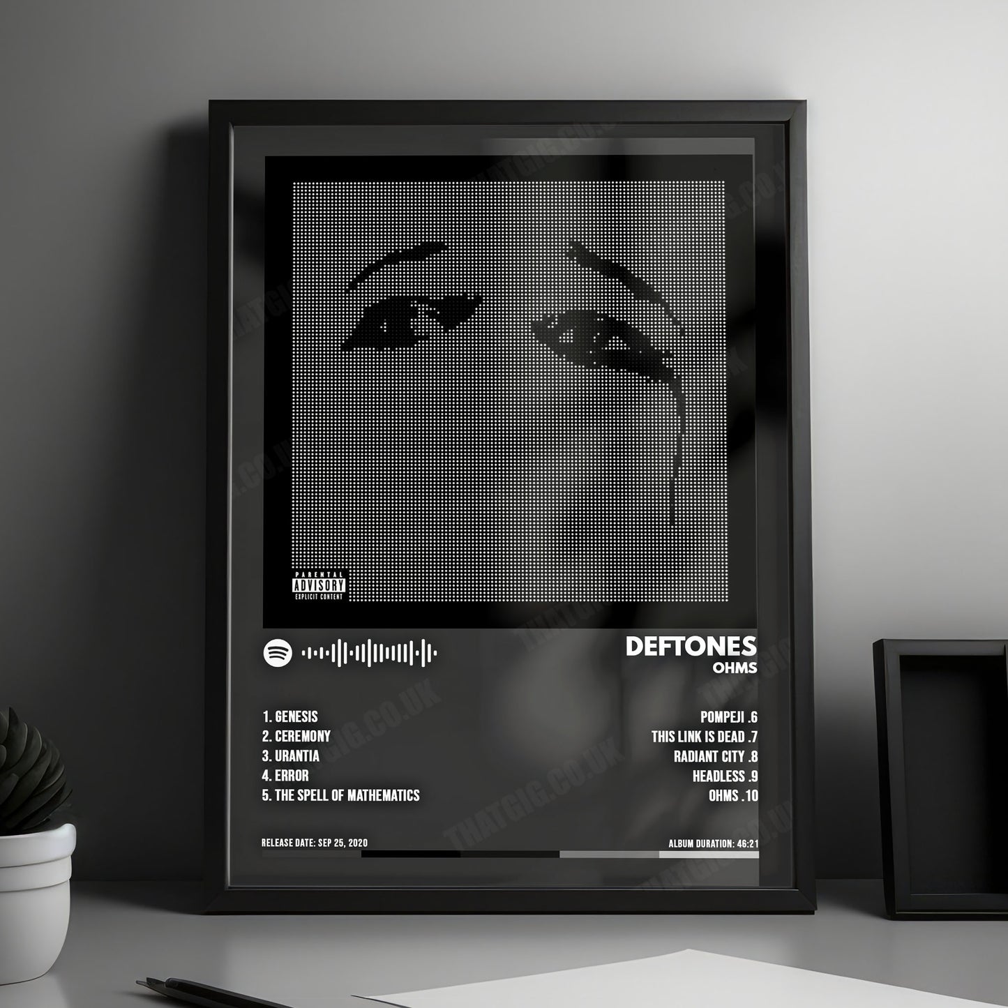 Deftones "Ohms " Album Cover Poster - with Complete Tracklist