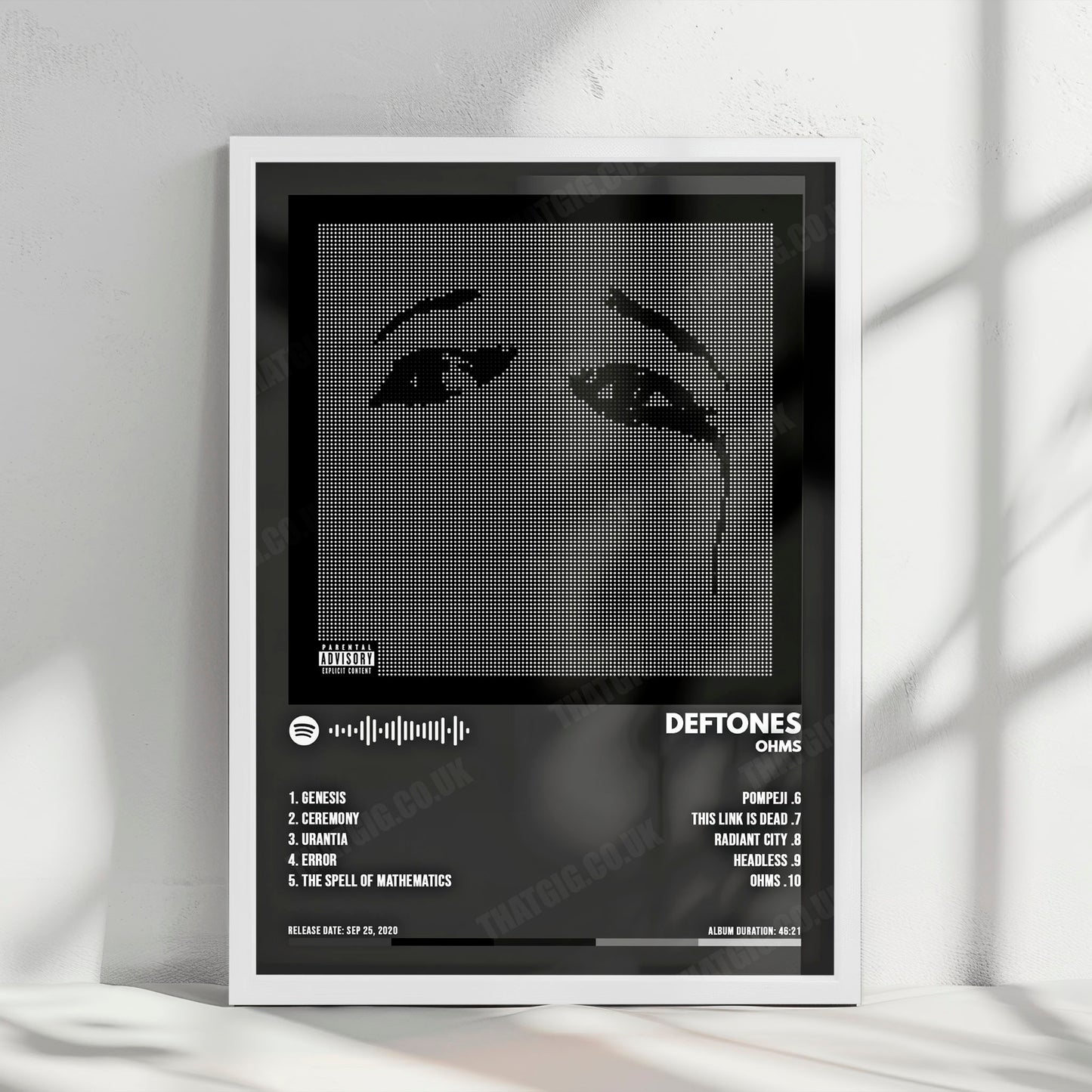 Deftones "Ohms " Album Cover Poster - with Complete Tracklist