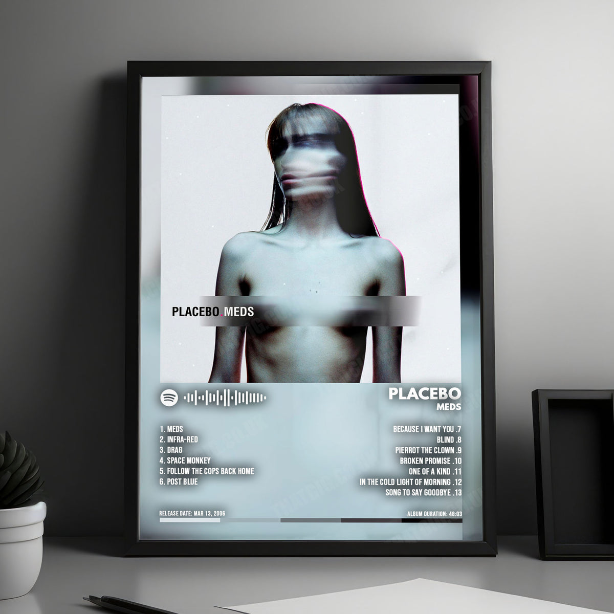 Placebo "Meds" Album Cover Poster - with Complete Tracklist